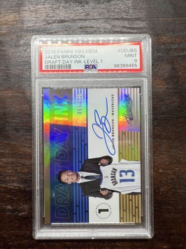 2018 Panini Absolute Memorabilia Jalen Brunson RC Draft Day Ink /125 PSA 9 Mint