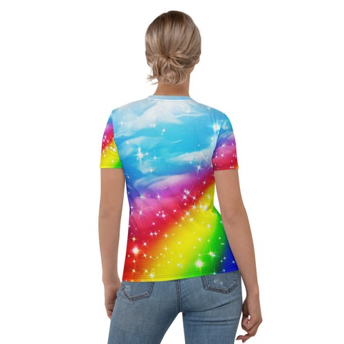 Women's T-shirt Rainbow Pride LGBTQ Plus pride unicorn sparkles shine gay pride - Picture 3 of 25