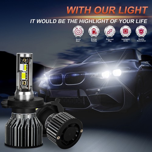 H4 9003 Faros LED Bombillas de haz alto bajo 120W 20000LM Super Brillante 6000K Blanco - Imagen 3 de 8