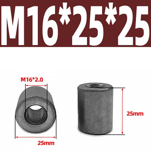 M8-M20 Threaded Sleeve Rod Bar Stud Round Connector Nut A3 carbon steel Nuts - Picture 178 of 182