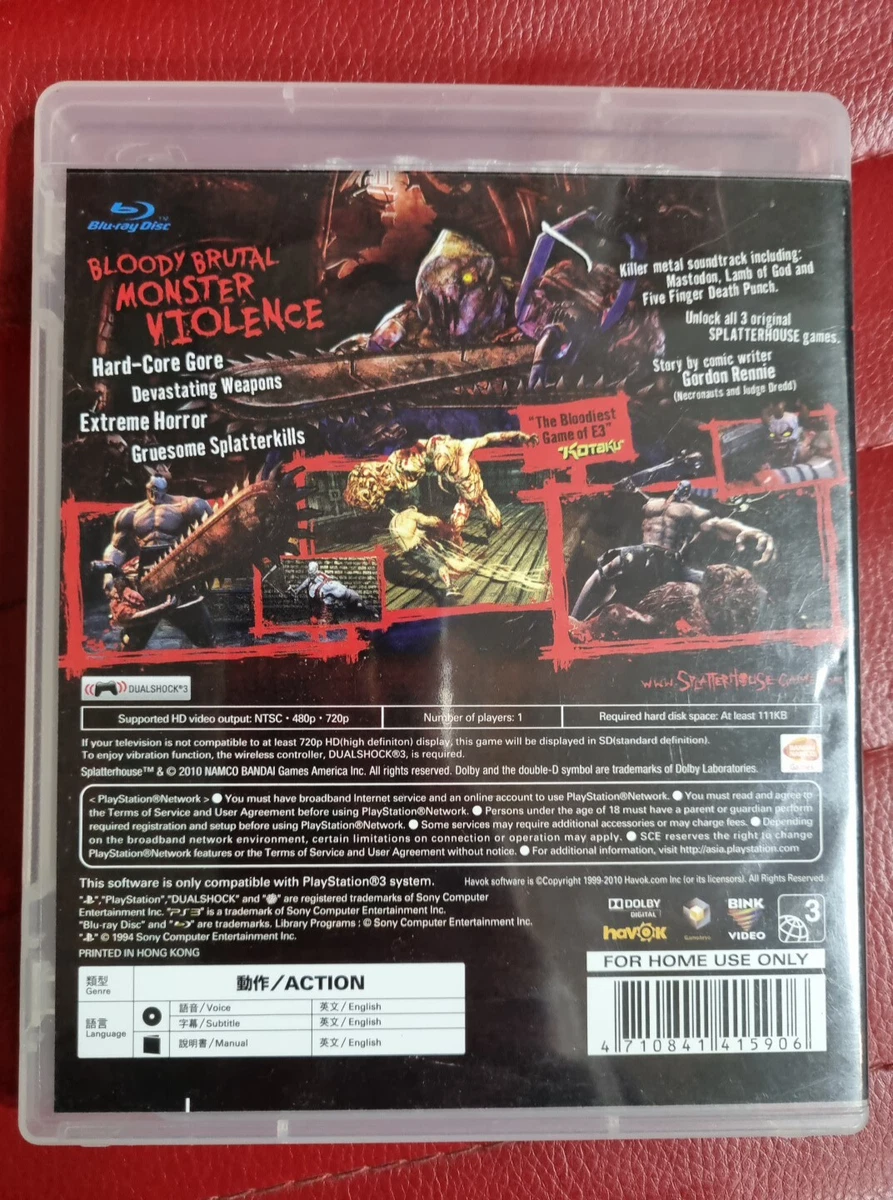 SPLATTERHOUSE splatter house PS3 Playstation 3 (New and Sealed)