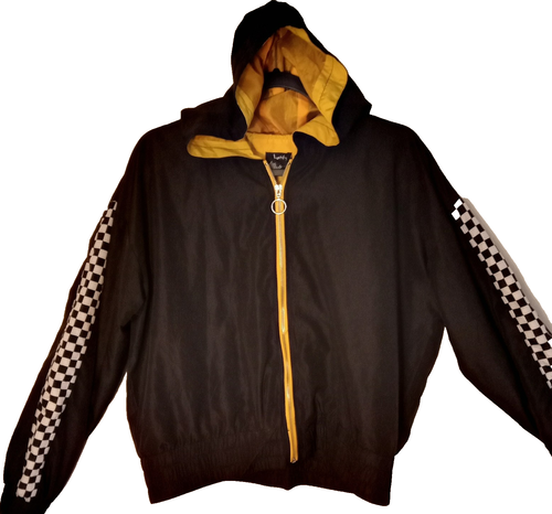 Justify Checkerboard Sleeve Full Zip Windbreaker Women's Size L