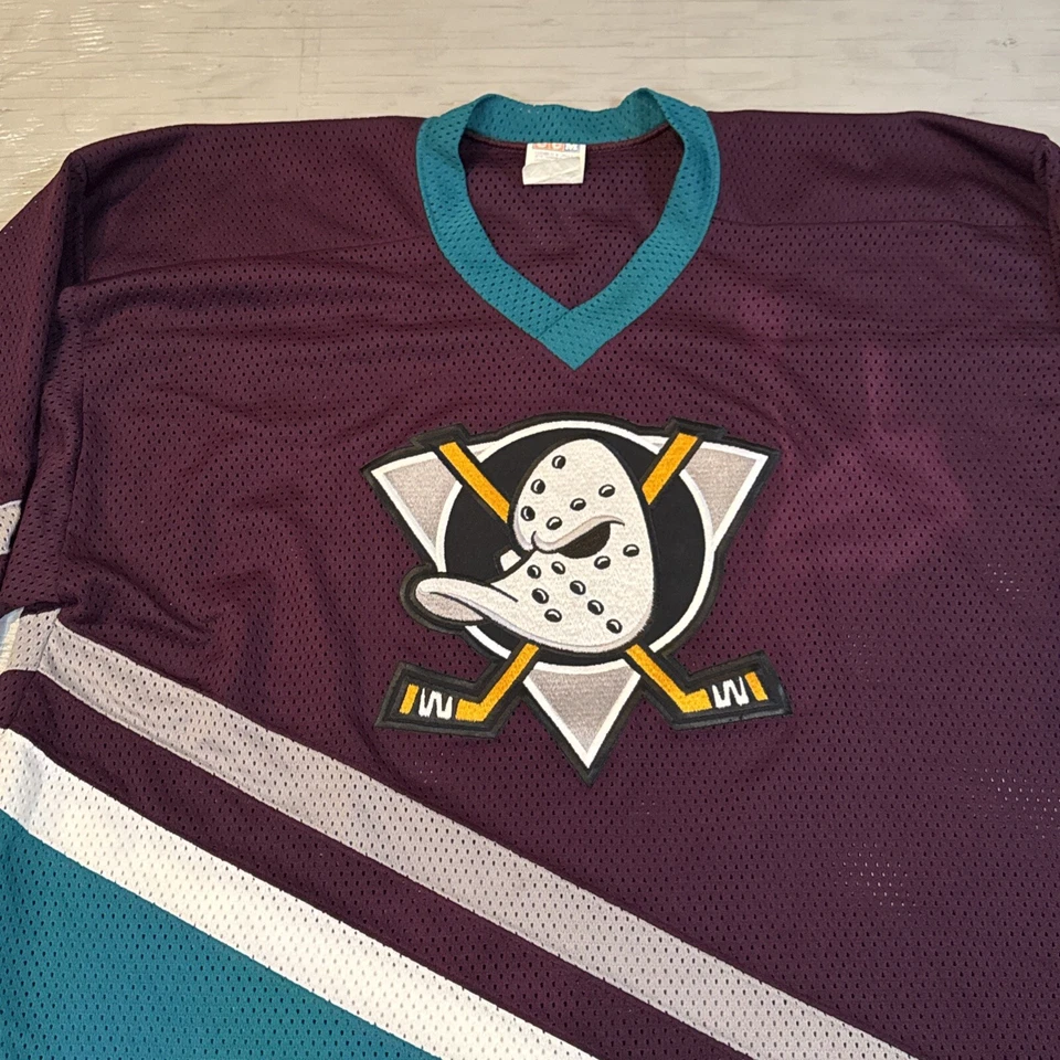Vintage 90s CCM NHL Anaheim Mighty Ducks Blank Hockey Jersey Sz XL - Image 2 of 4