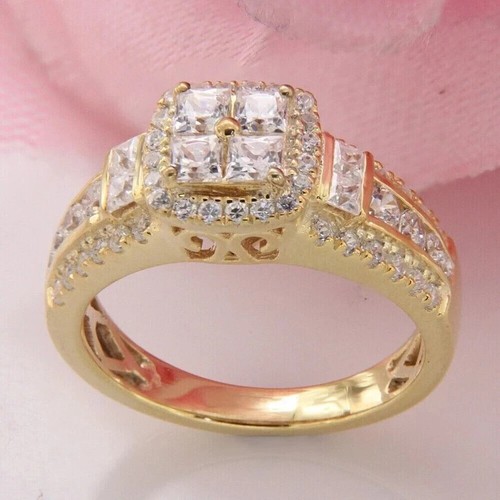 Men's Anniversary Ring 14k Yellow Gold Plated 4Ct Princess Cut Simulated Diamond