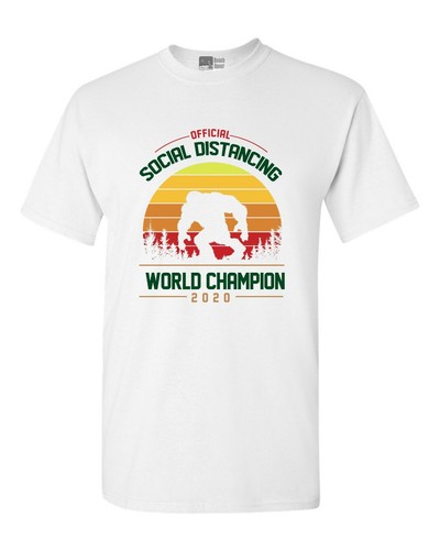 Official Social Distancing World Champion 2020 Funny DT Adult T-Shirt Tee - Bild 14 von 14