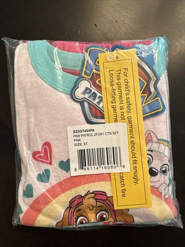 Size 5T Paw Patrol Pajama Set 4 Piece Cotton Pink Retail New w/ Tags FREE SHIP - Picture 3 of 6