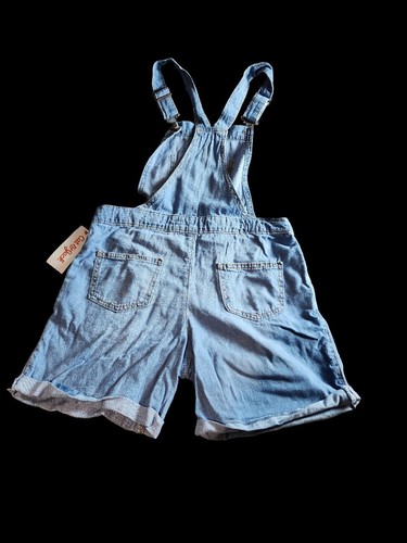 NWT Cat & Jack Girls Light Wash Denim Shortalls Overalls Size L (10/12) - Picture 2 of 5