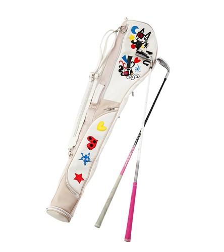 MU SPORTS Golf Pop Art Club Sunday Bag 2way Ivory 5-6 Clubs 1kg Lightweight 2025 - Picture 3 of 12