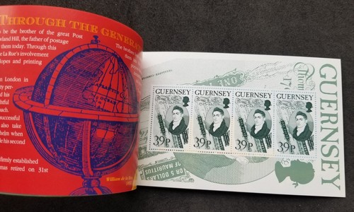 Billete de póker Guernsey Birth Bicentenary Thomas de la Rue 1993 (folleto) MNH - Imagen 7 de 11