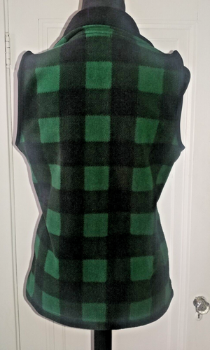CHAPS: Green Checkered Zip-Up Fleece Vest - Women's Size Medium - Picture 4 of 8