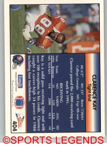 1992 Pacific NFL #401-500 - Picture 10 of 202