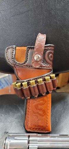 Custom Holster for Colt Anaconda. Saddle tan & Dark Brown.. 6 inch.. read descrp - Picture 11 of 12
