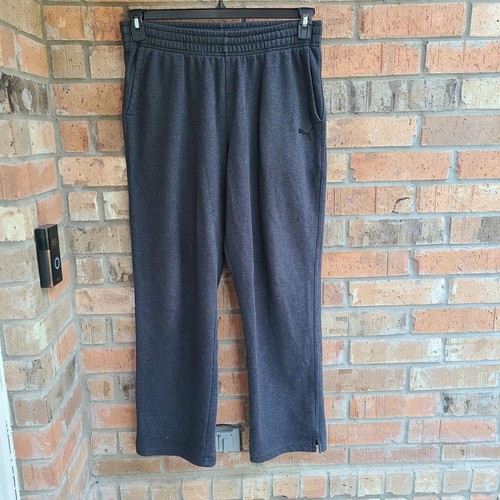 Puma Mens Essential Sweatpants Pockets Inner Drawcord Straight Leg Gray Size L - Picture 9 of 12