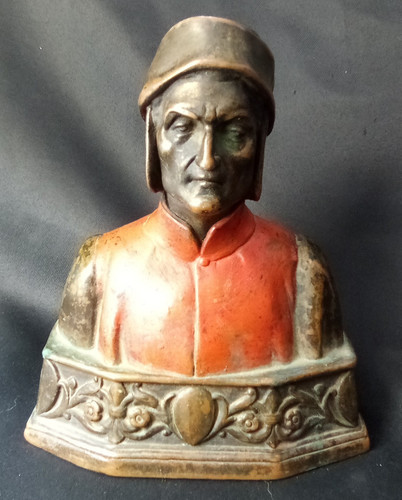 Antigua escultura Pompeian Bronze Company NY Dante 138 de la década de 1920 - Imagen 11 de 11
