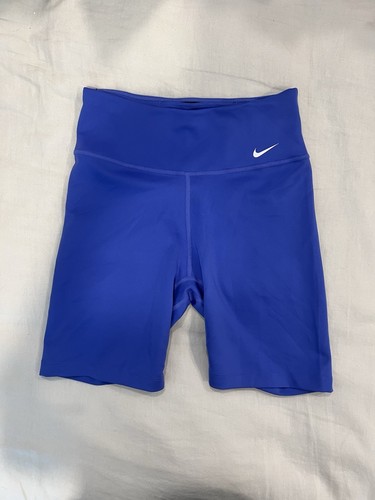 Pantalones cortos Nike One para mujer tiro medio 7” púrpura talla S Dri-Fit - Imagen 3 de 6