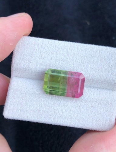 Natural Watermelon Tourmaline Faceted : Emerald Cut Loose Gemstone - Bild 7 von 10