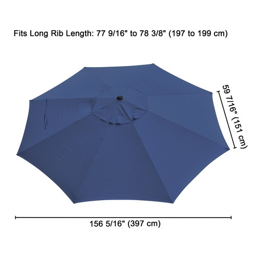 Yescom 13Ft Patio Umbrella Replacement Canopy for Market Outdoor Pool Party Navy - Picture 8 of 9