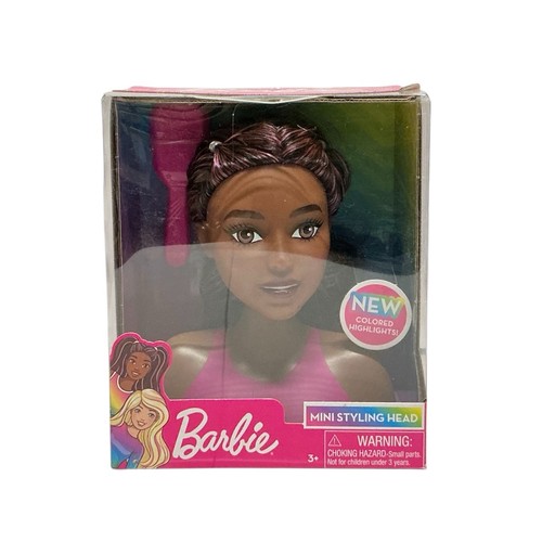 Mattel Barbie FASHIONISTAS Mini CABEZA DE ESTILO Bonita Muñeca Negra Estilo en movimiento!  - Imagen 1 de 4