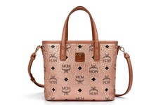 Borsa shopper MCM Mini Anya top zip crossbody borsa oro rosa metallizzato borsetta