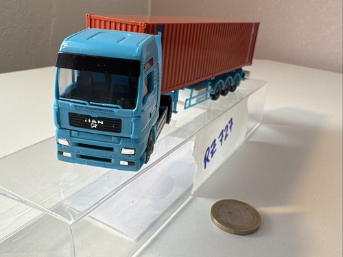 RZ727 AWM MAN TG 4 10A XXL Genstar autoarticolato container 40 piedi camion container 1:87 H0 - Foto 2 di 8