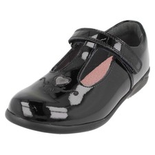 Image of Girls Start Rite - Gem T- Bar School Shoes With Heart Detail