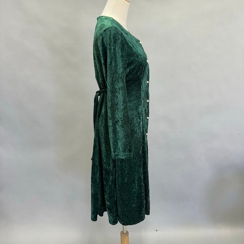 Vintage 90s Rampage Green Velvet Floral Whimsygoth Grunge Dress Womens Size 16 - Picture 15 of 16