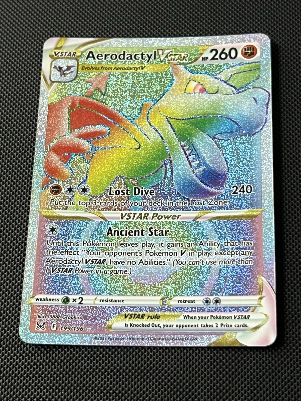Pokémon Aerodactyl VSTAR Secret Rare – Lost Origin 199/196 | 2022 | NM/M