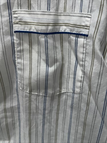 Vintage Christian Dior Monsieur Herren LS Pyjama Set Gestreift Kordelzug Taille XLG - Bild 5 von 15