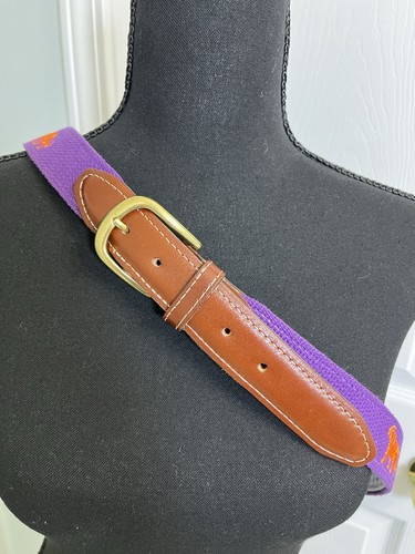 Cintura Elkmont Trading Company ricamata tela di tigre pelle 40" viola - Foto 10 di 10