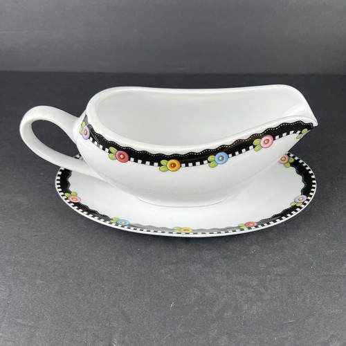 Vintage Mary Engelbreit Love Home Family Friends Gravy Sauce Boat & Underplate - Picture 2 of 15