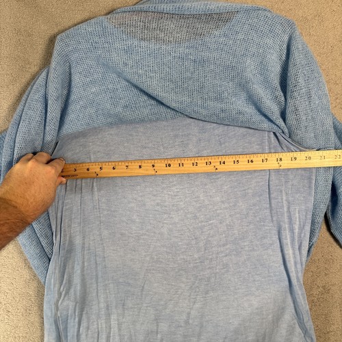 Belle France Sweater Women’s Size XL Roll Tab Sleeve Powder Blue Knit Lagenlook - Picture 18 of 19