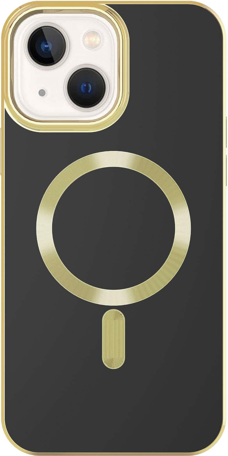 AMPD - Золотой мягкий чехол-бампер с функцией MagSafe для Apple iPhone 14 / iPhone 13 - B...