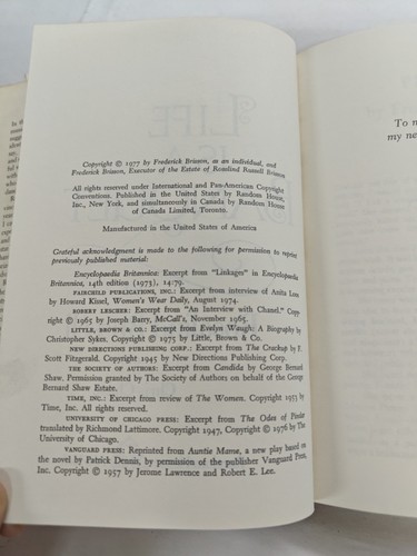 Life Is a Banquet HC DJ Rosalind Russell 1977 Random House 1st Edition Good - Picture 2 of 2
