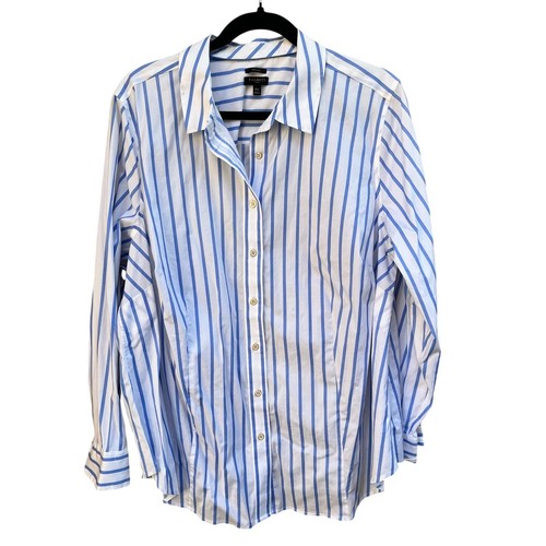 TALBOTS PERFEKTES HEMD FRANZÖSISCHE STREIFEN PERLEN GOLDKNÖPFE PROFESSIONAL GR. 18W - Bild 2 von 11