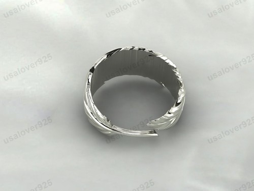 Unica fascia donna moderna piuma, argento sterling 925 anello fatto a mano gioielli - Foto 16 di 24