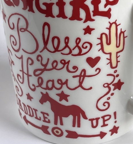 Tazza caffè ceramica rossa e bianca stampa all over The Parish Line "Texas Proud" - Foto 7 di 11