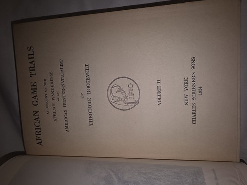 Antique Theodore Roosevelt Book African Game Trails 1&2 Volume Set 1925 - Picture 16 of 17