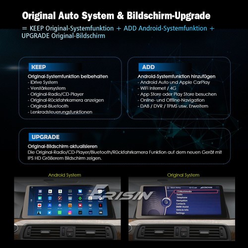 8-Kern 128GB Android 14 Autoradio GPS DAB+CarPlay Navi TPMS BMW 5er F10 F11 CIC - Bild 21 von 23