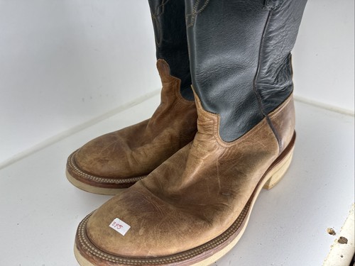 Luskeys Ryons Western Boots brown green Leather Mens 11 - Picture 5 of 8