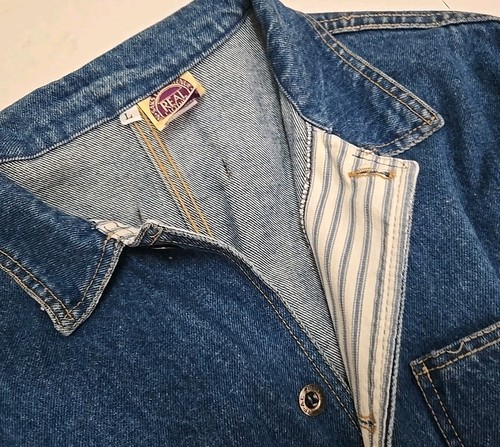 Abrigo Vintage Saks Fifth Avenue Azul Denim TAREA Talla LG 1970S - Imagen 5 de 5
