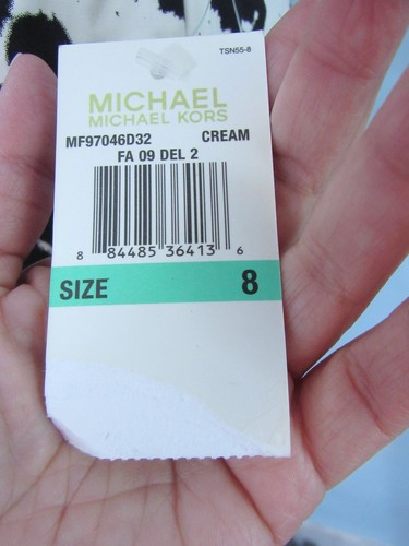 Gonna ad A nuova con etichetta MICHAEL KORS taglia 8 beige crema e nera - Foto 5 di 6