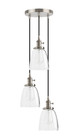 Industrial Vintage Edison Triple Glass Metal Ceiling Light Chandelier (CHLR21)