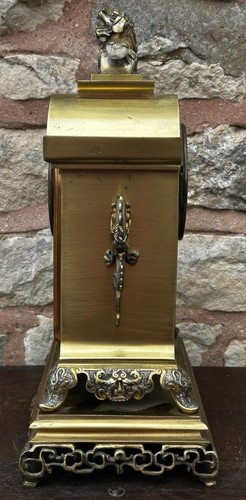 Atemberaubende chinesische Stil Bronze Ormolu Manteluhr - 8 Tage Gong Schlaguhr - Bild 7 von 11