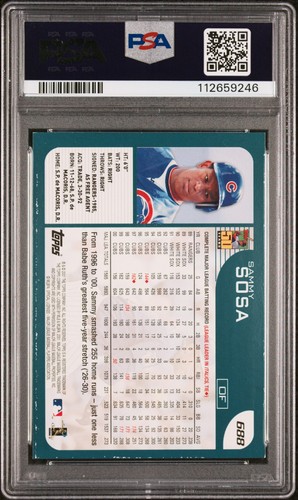 2001 Topps Employee Set Embossed Parallel #688 Sammy Sosa Cubs SP PSA 7 NM POP 1 - Bild 2 von 2