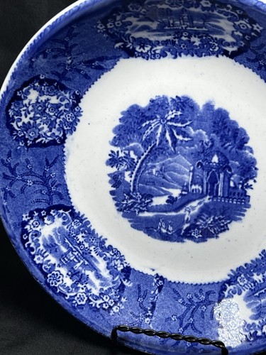Antique Flow Blue Bonn Malta Franz Ant Mehlem Rimmed Serving Bowl Germany 8.5” - Picture 9 of 23