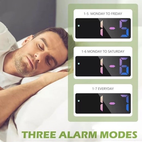 NEW Colorful LED Alarm Clock With Temperature Display - GH0725 - Picture 4 of 10