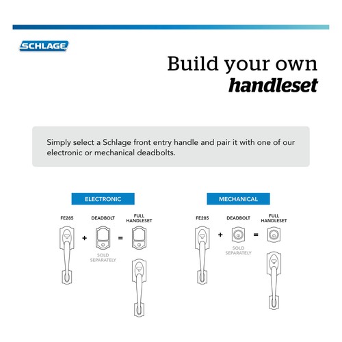 Schlage FE285 CAM 716 ACC LH Camelot Front Entry Handleset with Left-Handed - Picture 6 of 7