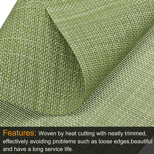 Place Mats 450x300mm Table Mats Set of 8 PVC Washable Woven Placemat Grass Green - Picture 5 of 6