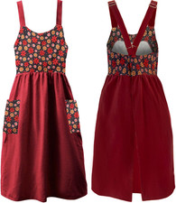 Cotton Linen Apron Cross Back Work Apron for Women with Pockets Pinafore Dress X