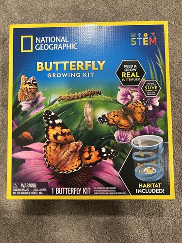 NATIONAL GEOGRAPHIC Butterfly Growing Kit - Habitat Kit with Voucher STEM NEW